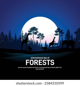 international forest day 2025. international day of forests creative banner, poster, social media post, postcard, background, backdrop, template, greetings card, web banner, cover design etc. 