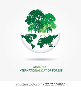 International forest day 21 march vector illustration