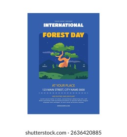 International forest day flyer poster template design