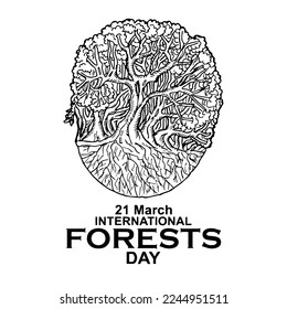  International Forests Day, 21 March, poster and banner vector