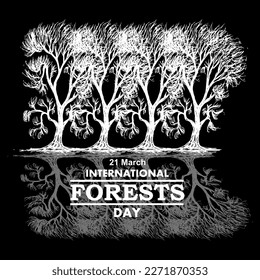  International Forests Day, 21 March, poster and banner vector
