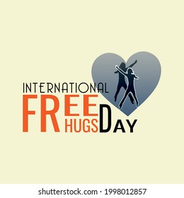 international free hugs day web banner design. illustration vector