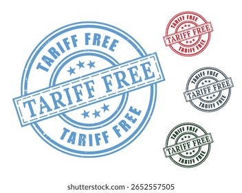 International Free Trade Label Set, Grunge Rubber Duty-Free Stamp Pack