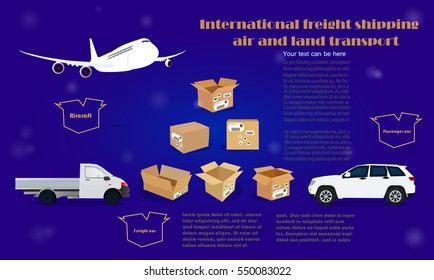 International freight shipping air and land transport