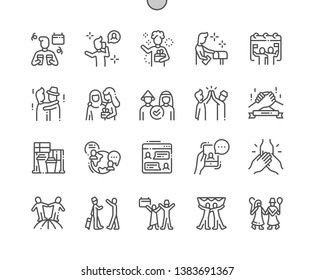 International Friends Day Well-crafted Pixel Perfect Vector Thin Line Icons 30 2x Grid for Web Graphics and Apps. Simple Minimal Pictogram