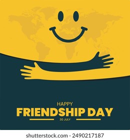 international friendship day, 30 July, friendship day editable social media stock illustration, eps file.