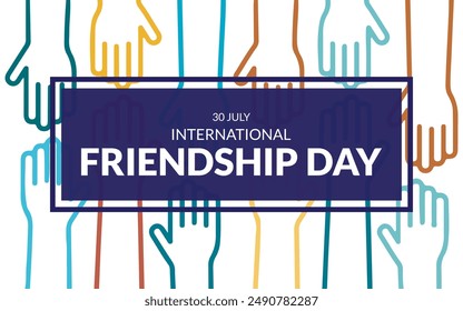 international friendship day, 30 July, friendship day editable social media stock illustration, eps file.