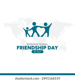 international friendship day, 30 July, friendship day editable social media stock illustration, eps file.
