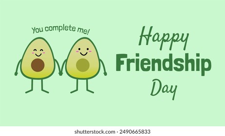 International Friendship Day Banner Background. Friendship Day Background, Banner, Poster, Greeting Card Design. Food Puns for Friendship Day.