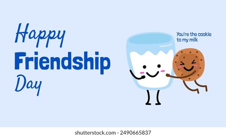 International Friendship Day Banner Background. Friendship Day Background, Banner, Poster, Greeting Card Design. Food Puns for Friendship Day.