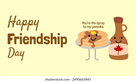 International Friendship Day Banner Background. Friendship Day Background, Banner, Poster, Greeting Card Design. Food Puns for Friendship Day.