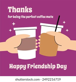 International Friendship Day Banner Background. Friendship Day Background, Banner, Poster, Greeting Card Design. Puns for Friendship Day.