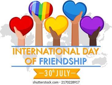 International Friendship Day banner design illustration