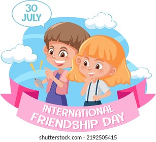International Friendship Day banner design illustration
