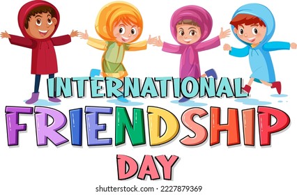 International Friendship Day banner design illustration
