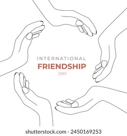 International Friendship Day. Best friend and hands as a symbol of friendship, vector illustration