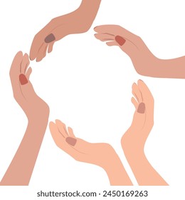 International Friendship Day. Best friend and hands as a symbol of friendship, vector illustration