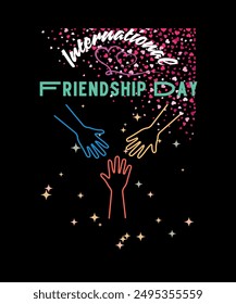 International Friendship Day With Black Background