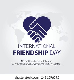 International friendship day concept. hands holding each other stock vector illustration. greeting card design for happy friendship day