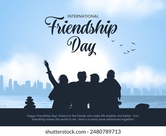 international Friendship Day. happy friendship day creative template, poster, banner, social media post, post card, background.