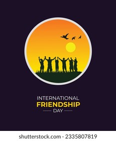 International Friendship Day. Holiday concept. template for background, banner, poster and card. vector illustration. flat design.