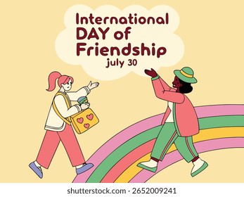 International Friendship Day Illustration of Diverse Happy Women Smiling Together
