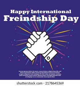 international friendship day illustration, friendship vector for poster, social media post and background, friendship day illustration, happy freinds