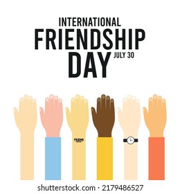 International Friendship Day July 30 Hands Stock Vector (Royalty Free ...