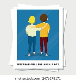 Afiche del Día Internacional de la Amistad con ilustración de los mejores amigos