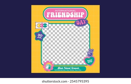 International Friendship Day Socials Media. Vector template design for flyer, presentation, brochure.