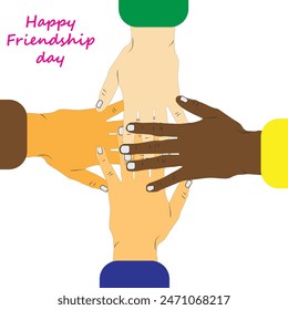 International Friendship Day, vector illustration with typography, isolated on a white background, size 4900*4900- editable EPS file.