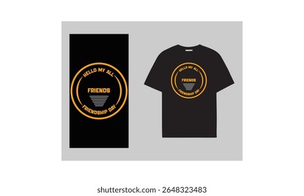 International friendship t-shirt design. Vector set template of male T-shirts.