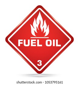 International Fuel Oil Class 3 Symbol, red Warning Dangerous icon on white background, Attracting attention Security First sign, Idea for,graphic,web design,Vector,EPS10.