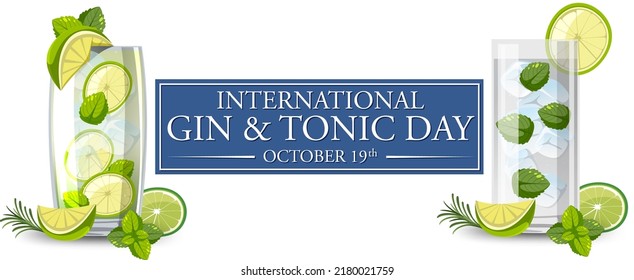 International Gin and Tonic Day Banner illustration