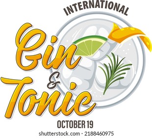 International Gin And Tonic Day Banner Design illustration