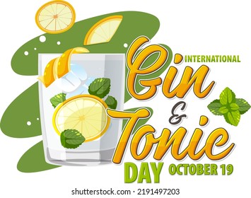 International Gin And Tonic Day Banner Design illustration