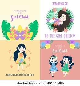 International Girl Child Day Vector Illustration Poster and Event Design