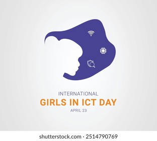 International Girls in ICT Day design criativo. abstract International Girls in ICT Day. mulheres face ou rosto de menina no dia da ciência, face digital com conceito de rede de circuito. ícone meninas. símbolo meninas