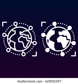 International, Global Business Line And Solid Icon, Outline And Filled Vector Sign, Linear And Full Pictogram Isolated On White. Symbol, Logo Illustration