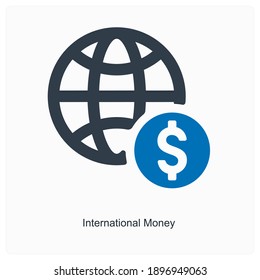 International Or Global Money Icon Concept