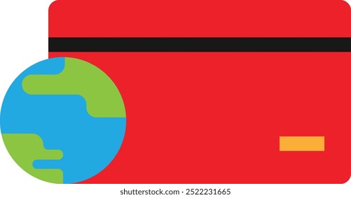 Internationale globale Zahlung Symbol Vektor flache Illustration