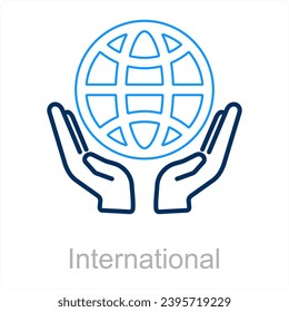 Internationales und weltweites Icon-Konzept