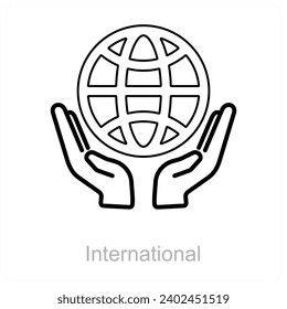 International and globe icon concept