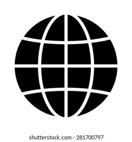 International globe or world globe flat vector icon for apps and websites