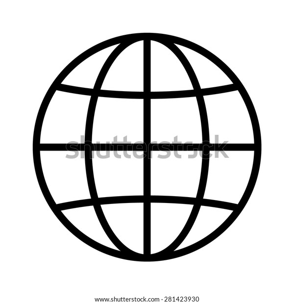 International Globe World Globe Line Art Stock Vector Royalty Free