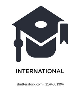 International graduate icon vector isolated on white background for your web and mobile app design, International graduate logo concept