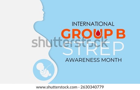 International Group B Strep Awareness Month  Protecting Mothers and Newborns from GBS. Realistic Ribbon  with pregnant mother. Design for web banner, cards, prints, social media, Vector illustration.