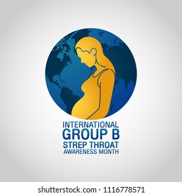 International Group B Strep Throat Awareness Month vector logo icon illustration