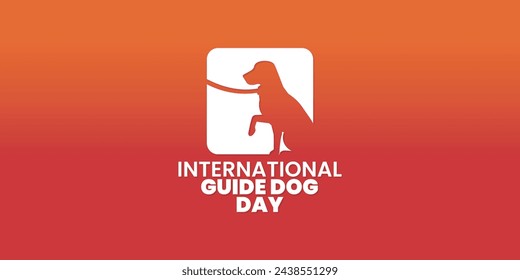 Día Internacional del Perro Guía, abril, adecuado para publicación en redes sociales, tarjeta de felicitación, banner, diseño de plantilla, impresión, adecuado para evento, ilustración vectorial, con ilustración de perro guía.