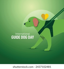 Día Internacional del Perro Guía. Ilustración vectorial de concepto creativo del día del perro guía. 